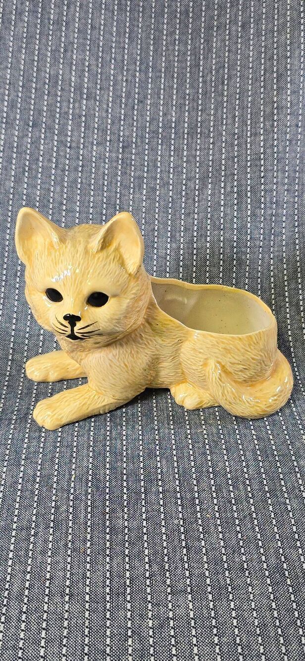 Vintage Ceramic Cat Planter